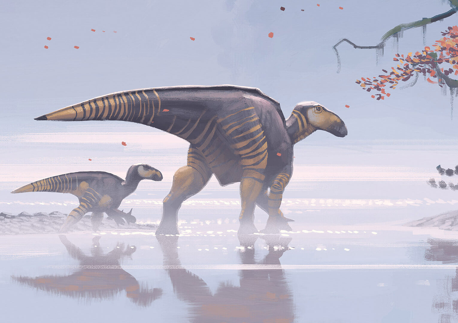 Iguanodon. Bild Simon Stålenhag, NRM